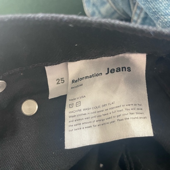 Reformation julia crop high cigarette jean black - Picture 2 of 3